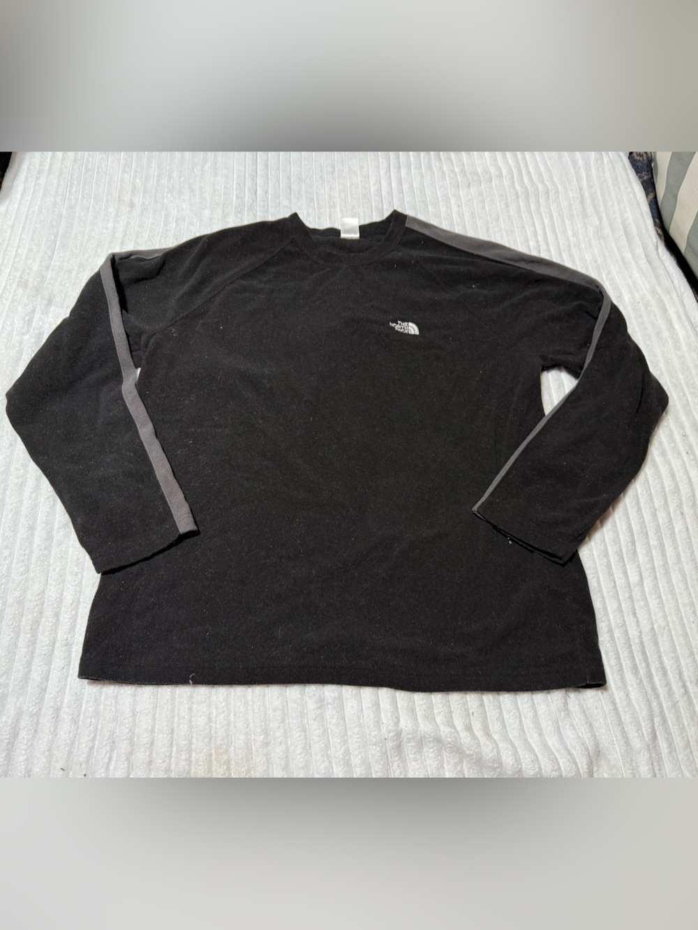 The North Face Black Crewneck fleece with Gray Trim